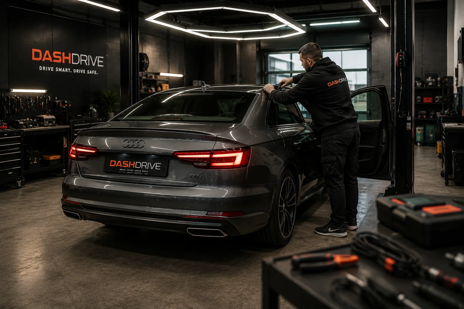 Donkere achtergrondafbeelding op de DashDrive CloudSpirit modelpagina